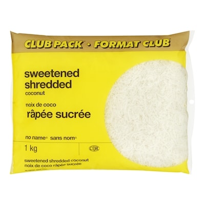Sans Nom Noix de coco râpée sucrée, Format Club 1 kg, 1,10 $/100g
