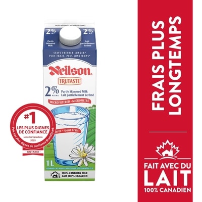 Neilson Lait microfiltré 2% 1 l, 0,37 $/100ml