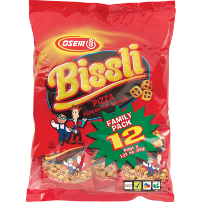 Osem Collations de blé Bissli, pizza casher 12x35.0 g, 4,28 $/100g