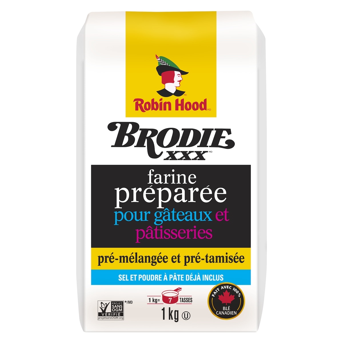 Brodie farine préparée gâteaux et pâtisseries 1 kg, 0,55 $/100g