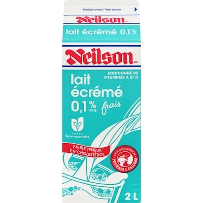 Neilson Lait écrémé 0% 2 l, 0,27 $/100ml