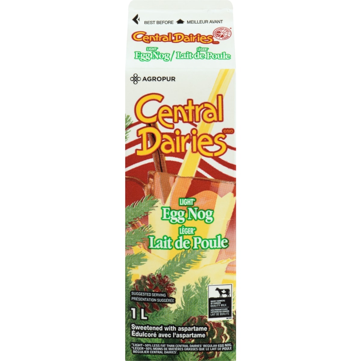 Central Dairies 1.9% Light Eggnog 1 l, $0.35/100ml
