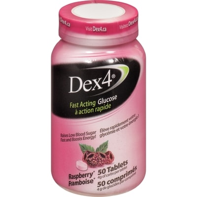 Dex4 Comprimés de glucose Dex4 framboise 50 ea, 0,24 $/1ch