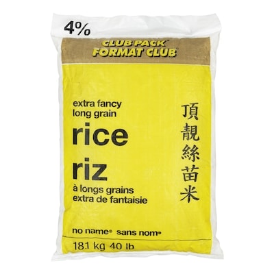 Sans Nom Riz à grains longs extra fantaisie 18 kg, 0,24 $/100g
