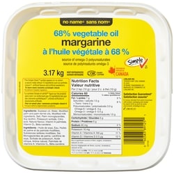 Sans Nom Margarine faite d'huile végétale à 68 % 3.18 kg, 0,57 $/100g