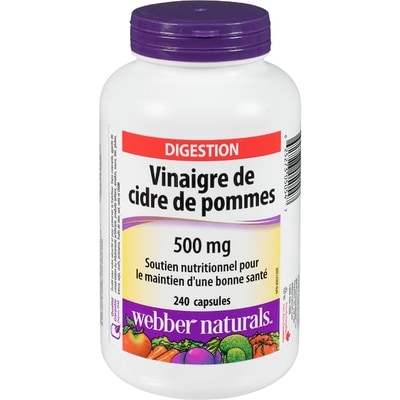 Webber Naturals Capsules de vinaigre de cidre de pommes 240 ea, 0,05 $/1ch