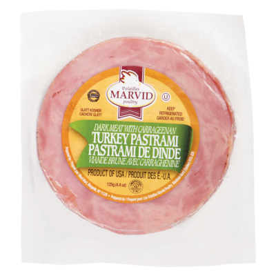Volaille Marvid Pastrami à la dinde casher 125 g, 68,00 $/1kg 6,80 $/100g