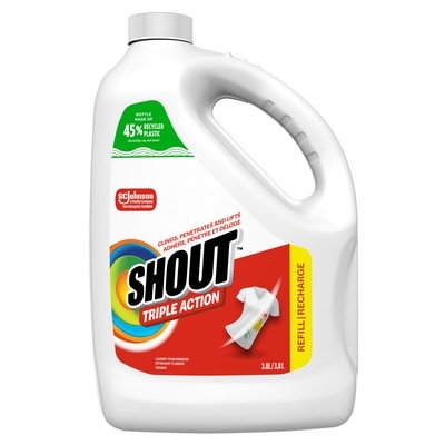 Shout Triple Action Détachant à lessive recharge 3.8 l, 0,32 $/100ml