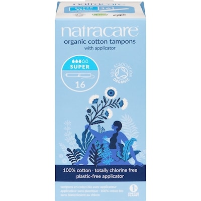 Natracare Cotton Tampons, Super Applicator 16 ea, $0.56/1ea
