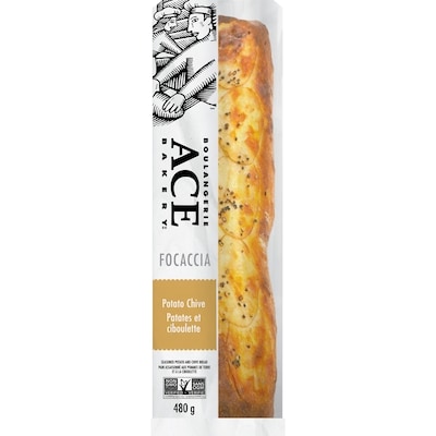 ACE Potato Chive Focaccia 480 g, $1.31/100g