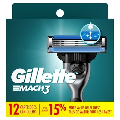 Gillette Razor Blade Refills, 12ct Razor Cartridges, Razor Refills for Men With Lubrication Strip, 3-Blade Razor Blades for Close Shave 12 ea, $3.58/1ea