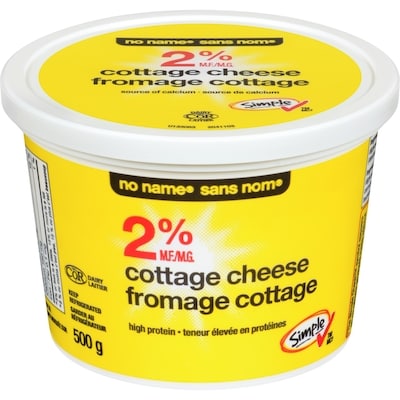 No Name Cottage Cheese, 2% M.F. 500 g, $1.00/100g