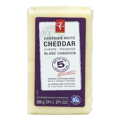 le Choix du Président Cheddar blanc canadien 5 ans  300 g, 4,66 $/100g