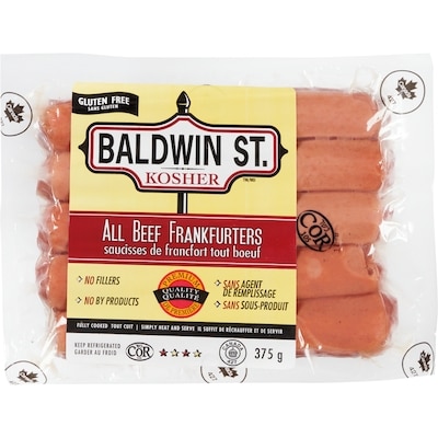 Baldwin St. Kosher All Beef Frankfurters 375 g, $2.66/100g