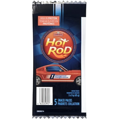 HROD Grignotises de saucisson saveur originale Hot Rod, bâtonnet de 9 g 24x45.0 g, 3,24 $/100g