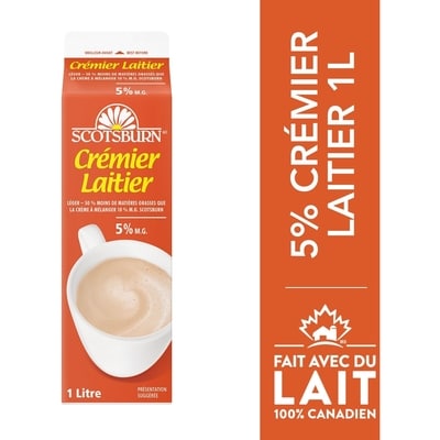 Scotsburn Crème légère 5% 1 l, 0,49 $/100ml