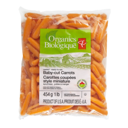PC Organics Organic Mini Carrots, 1 lb bag 454 g, $1.10/100g