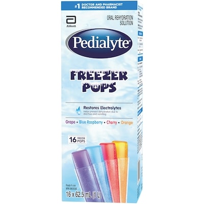 Pedialyte Bâtons glacés Pedialyte®, pour les adultes et les enfants, saveurs variées 16x62.5 ml, 1,30 $/100ml