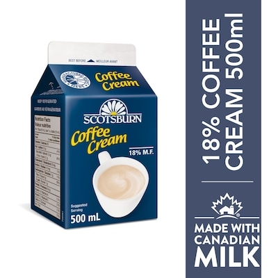 Scotsburn 18% Coffee Cream 500 ml, $0.72/100ml