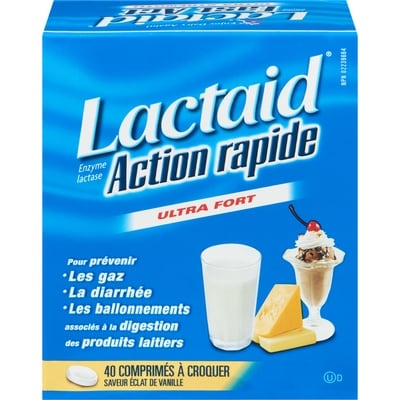 Lactaid Comprimés action rapide extra-fort 40 ea, 0,75 $/1ch