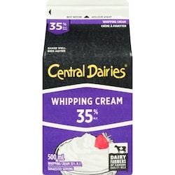 Central Dairies 35% Whipping Cream 500 ml, $0.75/100ml