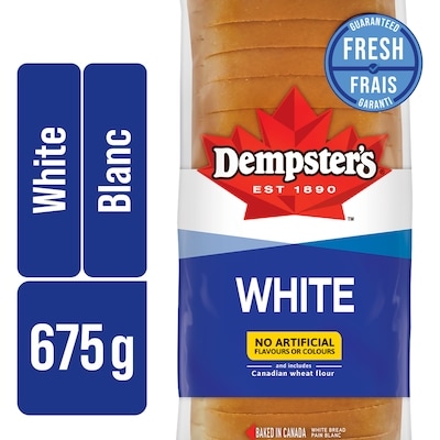 Dempster White Bread 675 g, $0.64/100g