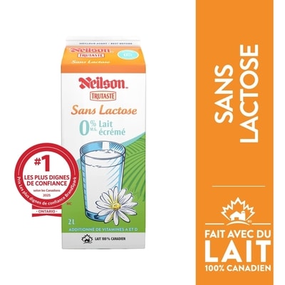 Neilson Lait écrémé 0% sans lactose 2 l, 0,25 $/100ml