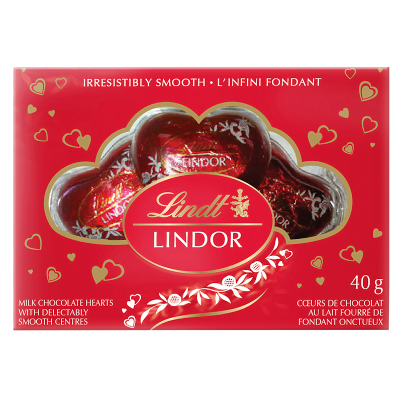 LINDOR Milk Chocolate Hearts, Pack of 3
