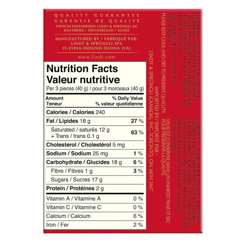 LINDOR Milk Chocolate Hearts, Pack of 3