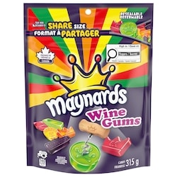 Maynards Friandises Wine Gums, bonbons gélifiés, format à partager 315 g, 1,27 $/100g