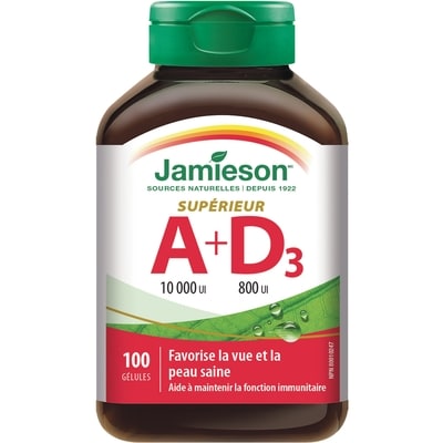 Jamieson Vitamine A et Vitamine D 100 ea, 0,11 $/1ch