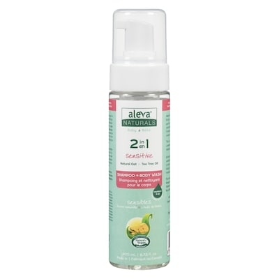 Aleva Naturals Gel nettoyant et shampoing 2 en 1 Aleva 200 ml, 3,75 $/100ml
