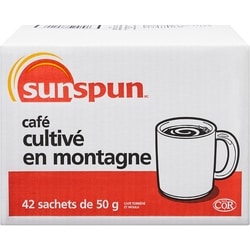 Sunspun Café moulu et torréfié 42x50.0 g, 2,62 $/100g