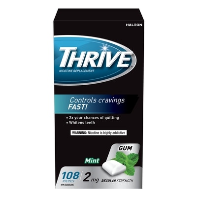 Thrive Stop Smoking Aid Gum, Cool Mint 2mg 108 ea, $0.34/1ea
