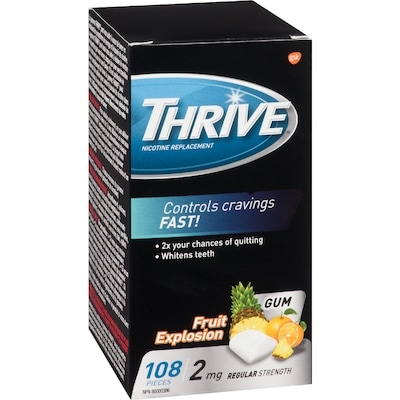 Nicotine Replacement Gum Fruit Explosion Regular Strength 2 Mg