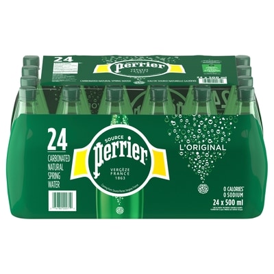 Perrier Eau de source naturelle gazéifiée original paquet de 24 24x500.0 ml, 0,25 $/100ml