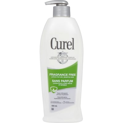 Curel Fragrance Free Lotion, Hypo-Allergenic Body Moisturizer for Dry, Sensitive Skin 480 ml, $2.48/100ml