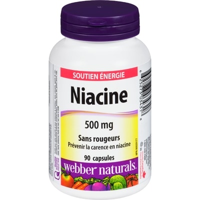 Webber Naturals Capsules de niacine sans rougeurs 500 mg 90 ea, 0,21 $/1ch