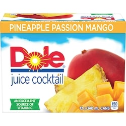 Dole Pineapple Passion Mango Juice  12x340.0 ml, $0.22/100ml