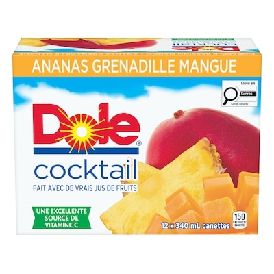 Dole Jus d’ananas, fruit de la passion et mangue 12x340.0 ml, 0,23 $/100ml