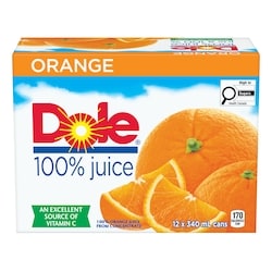 Dole Orange Juice 12x340.0 ml, $0.23/100ml