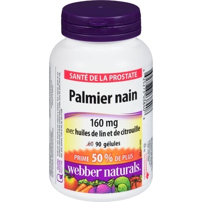 Webber Naturals Extrait de palmier nain 160 mg 90 ea, 0,24 $/1ch