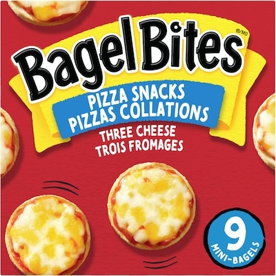 Bagel Bites Pizzas Collations Surgelées Aux Trois Fromages, Boîte De 9 Mini-Bagels 198 g, 1,52 $/100g