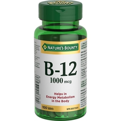 Nature's Bounty Vitamin B-12, 1000 mcg, Tablets 100 ea, $0.21/1ea