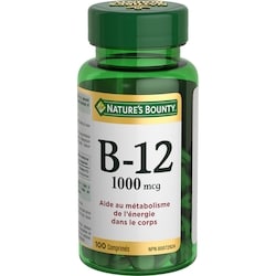 Nature’s Bounty Vitamine B12, 1 000 mcg, comprimés 100 ea, 0,17 $/1ch