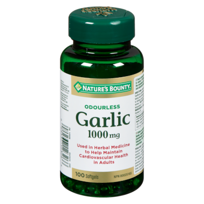 Nature's Bounty Garlic, Odourless, 1000 mg, Herbal Medicine 100 ea, $0.16/1ea