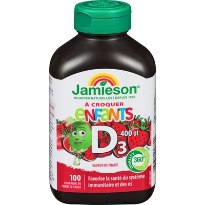 Jamieson Vitamine D3 à croquer 400 UI pour enfants 100 ea, 0,05 $/1ch