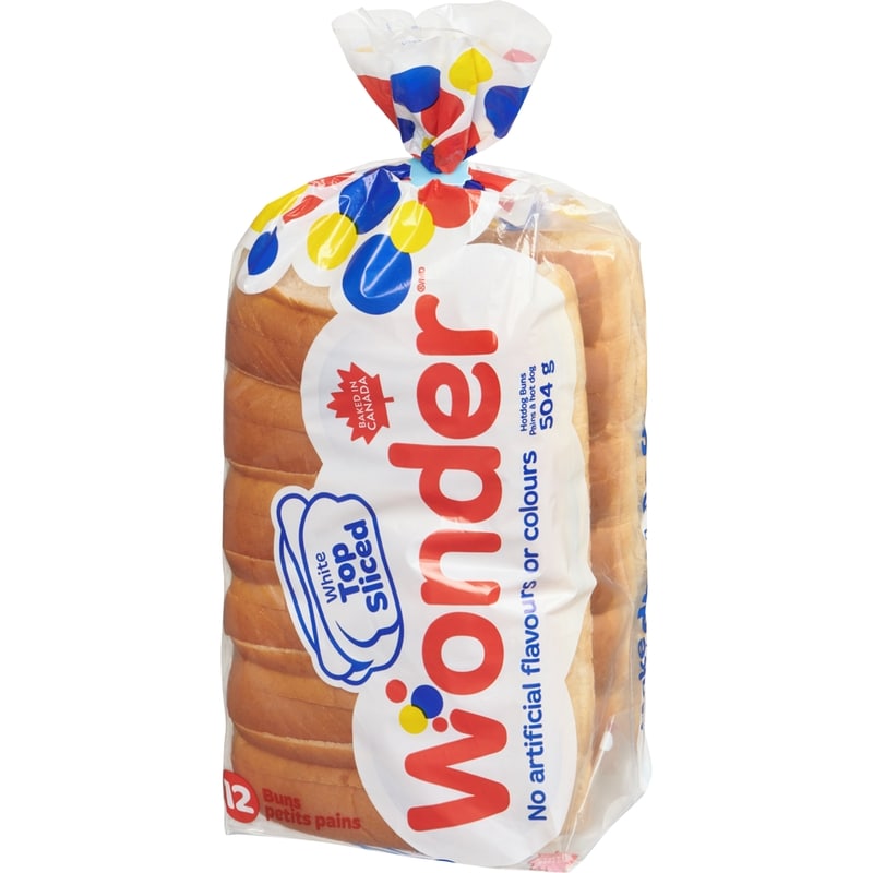 White Topslice Hotdog Buns 12pk