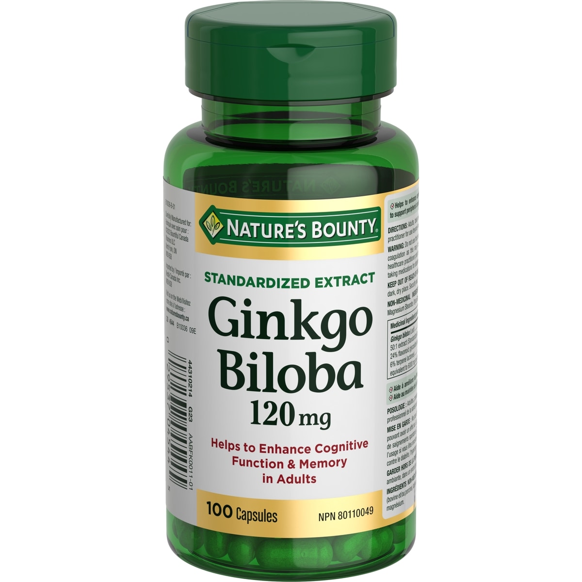 Nature's Bounty Ginkgo Biloba, For Cognitive Function & Memory 100 ea, $0.25/1ea