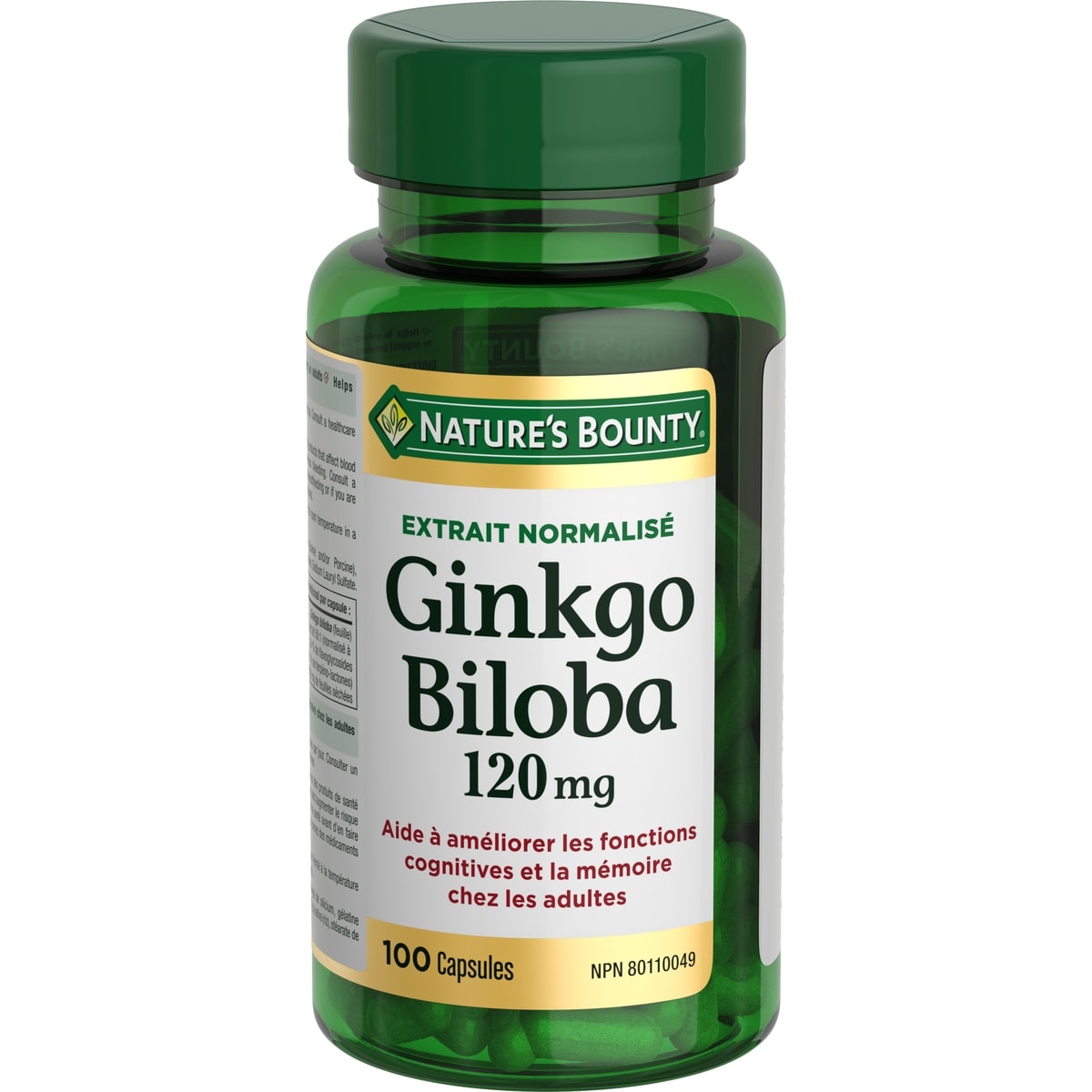 Nature’s Bounty Ginkgo biloba, fonctions cognitives et mémoire 100 ea, 0,25 $/1ch